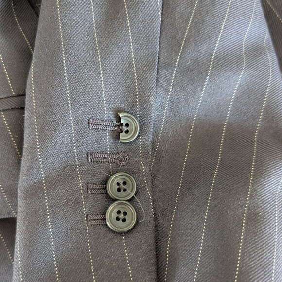 Chester Barrie Savile Row Navy Pinstripe 3-Piece Wool Full Canvas Suit US40-42 - Picture 13 of 13